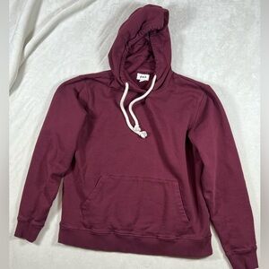 Men’s Medium PACT Organic Cotton Red Maroon Soft Cotton Hoodie Sweater C25